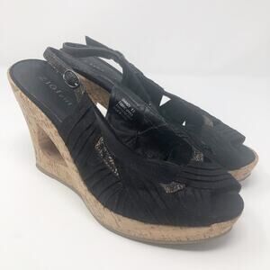 ZigiGirl Shandy Gold Cork Wedges Open Toe Sandals